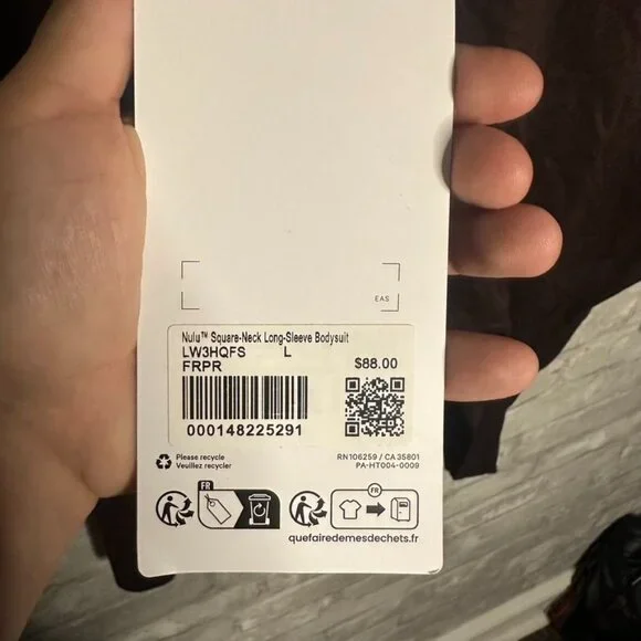 Lululemon Nulu Square Neck Long Sleeve Bodysuit Thong Cut NWT Size Large (FRPR) - Picture 13 of 16